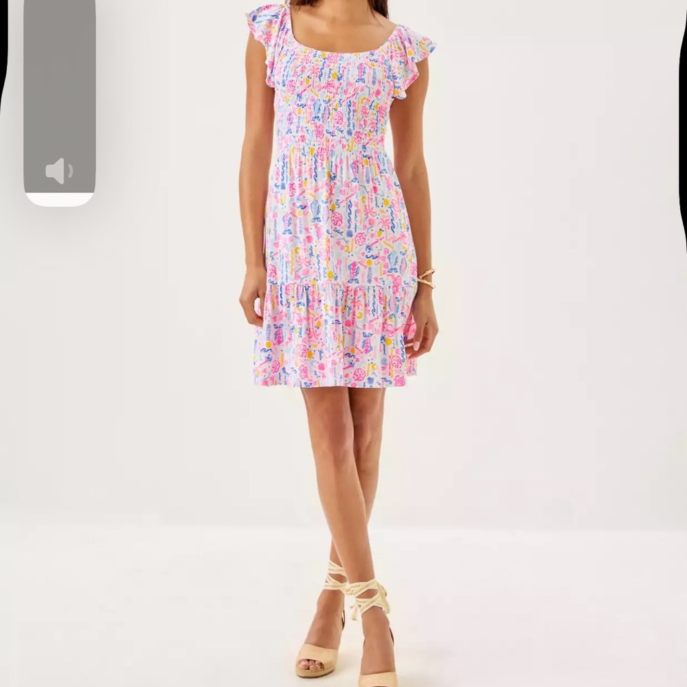 NWT Lilly Pulitzer Jilly Smocked Dress Summer Serenade, XL - Picture 4 of 8